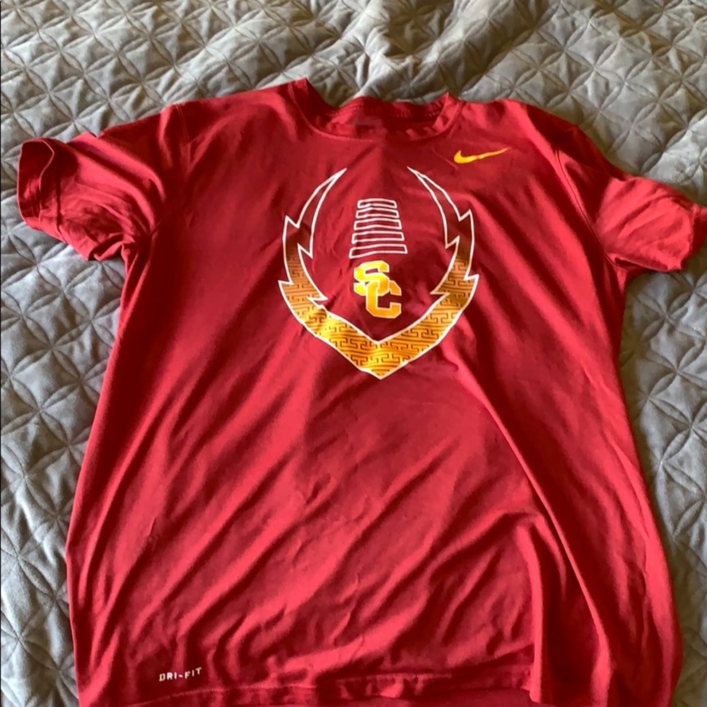 Nike red Usc dri fit athletic shirt